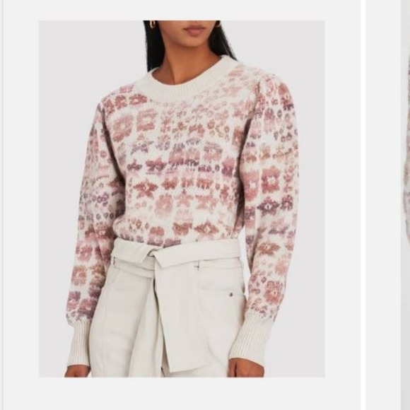 LoveShackFancy Sz S Wool Alpaca Kirsten Pullover Sweater Crew Neck Womens - Picture 2 of 11